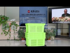 Mesh Nestable Kastil turnover plastik peti jamur ditumpuk tempat bergerak