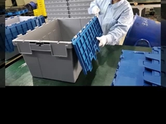 Kotak Solid Lipat Basket Plastik Ikan Ditempel Tutup Tote Untuk Penyimpanan 760x570x620mm