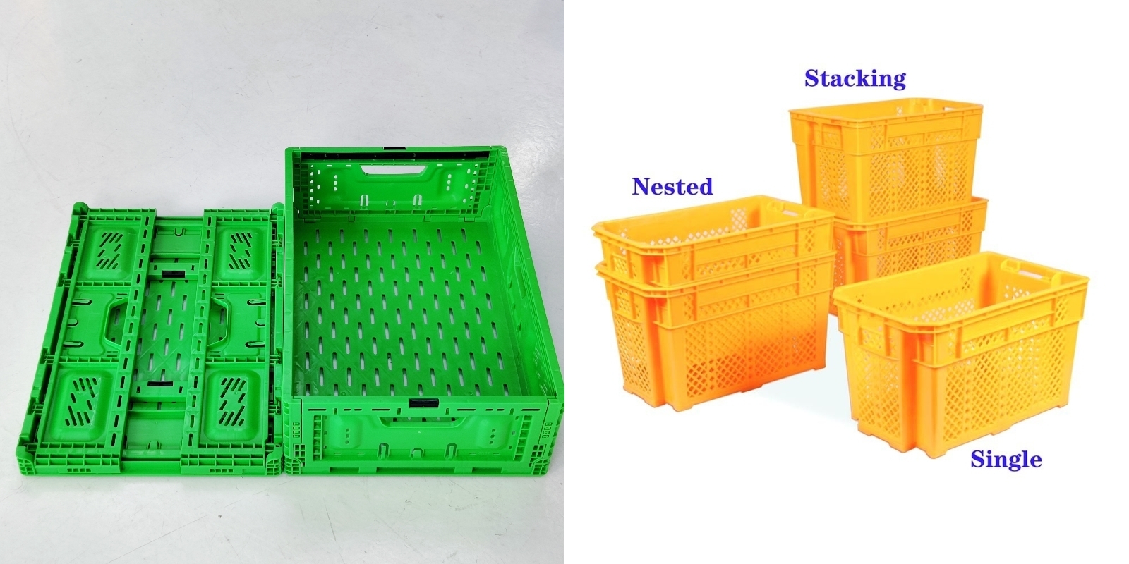 Blog perusahaan terbaru tentang Stack and Nest Plastic Crate vs Collapsible Plastic Crate: Mana yang Tepat untuk Rantai Pasokan Anda?