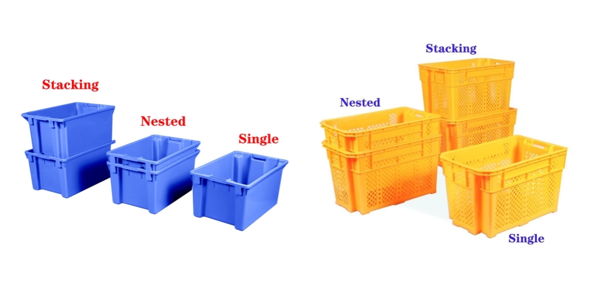 Blog perusahaan terbaru tentang Solid vs Ventilated Stack and Nest Plastic Crate: Cara Memilih Kotak Putar Plastik yang Tepat