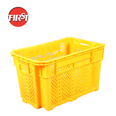 Beli 550*335*325mm Ukuran Internal Custom Logo Berwarna-warni Ventilated Stackable Plastic Crates pembuatan online