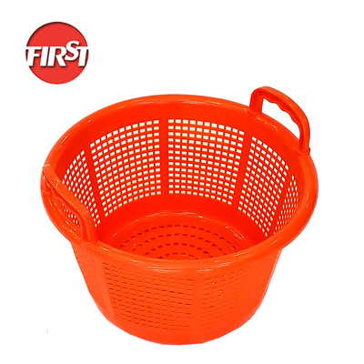 Beli Keranjang penyimpanan plastik multi-tujuan Orange Mesh Crate Barrel Penyimpanan makanan laut pembuatan online