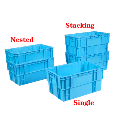 Beli Solid Box Style Logistik Transportasi PP Plastik Moving Crate Minuman Ringan Untuk Penyimpanan Industri pembuatan online