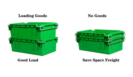 Beli Stackable Nestable Plastic Crate With Metal Handle Logistics Turnover Crate Reusable Logistics Container pembuatan online