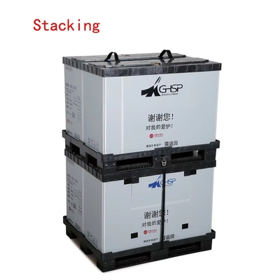 Beli Heavy Duty Industrial Folding Recycled Pallet Bins Folding Stackable Plastic Pallets dengan 1T Static Load pembuatan online