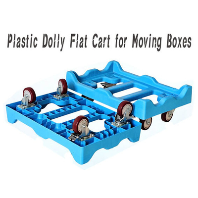 Beli Plastik Dolly Flat Trolley Untuk Pindah Kotak Heavy Duty 600 * 400mm Platform Dolly Trolley pembuatan online