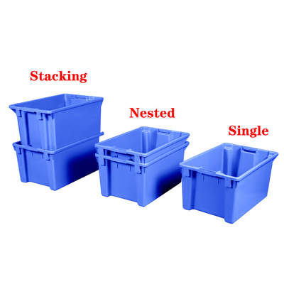 Kotak penyimpanan Keranjang plastik padat Kotak bergerak Keranjang yang dapat ditumpuk dan tidak dapat ditumpuk 600x400mm