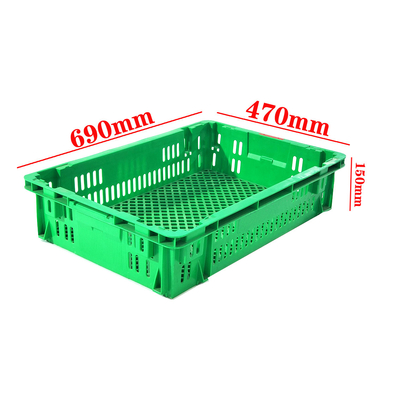 Mesh Nestable Crate Kotak Plastik Turnover Kotak penyimpanan yang dapat ditumpuk Kotak buah