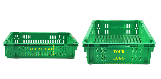 Mesh Nestable Crate Kotak Plastik Turnover Kotak penyimpanan yang dapat ditumpuk Kotak buah