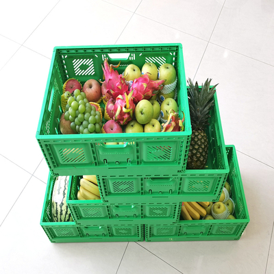 Kontainer penyimpanan gaya mesh lipat yang dapat digunakan kembali untuk peti panen Ukuran 600*400*52mm