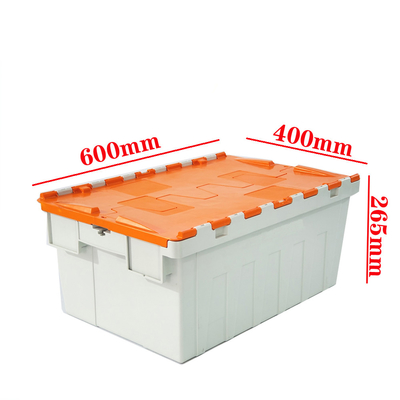 Pemesanan Custom Ditempel Tutup Kontainer Plastik Moving Storage Box Dengan Kunci Tutup Tote Crates