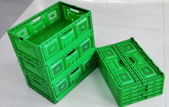 600*400mm 40L Kandang Lipat Plastik Kontainer Lipat Mesh PP Storage Stackable